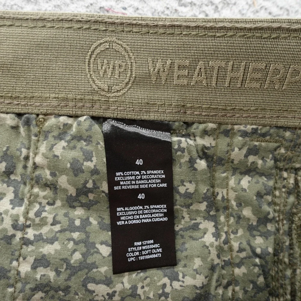 Weatherproof Mens Utility Shorts 40 Soft Olive Stretch Cargo Ripstop NEW